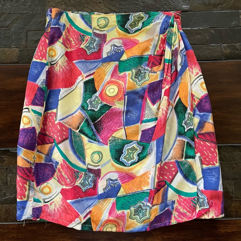 Oscar De La Renta Expressions Silk Wrap Skirt